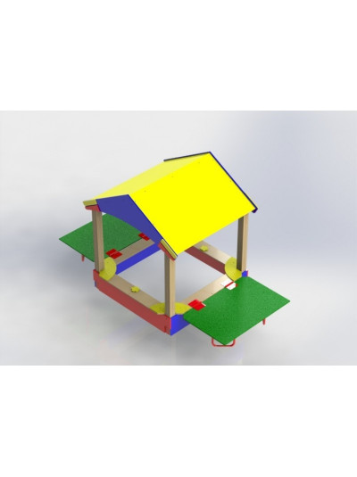 Пісочниця Будиночок з дахом і лавками